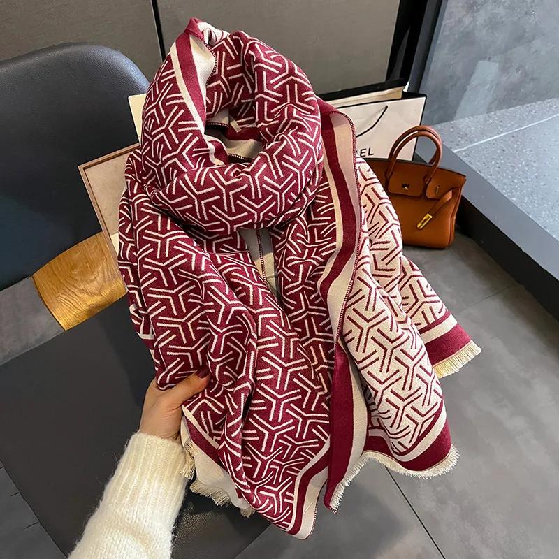 Nový Zimný Hrejivý Kašmírový Šál Dámsky Šál Pashmina Hrubý Šál Deka Bufanda Cestovný Šál Dámsky Vzorovaný Šál