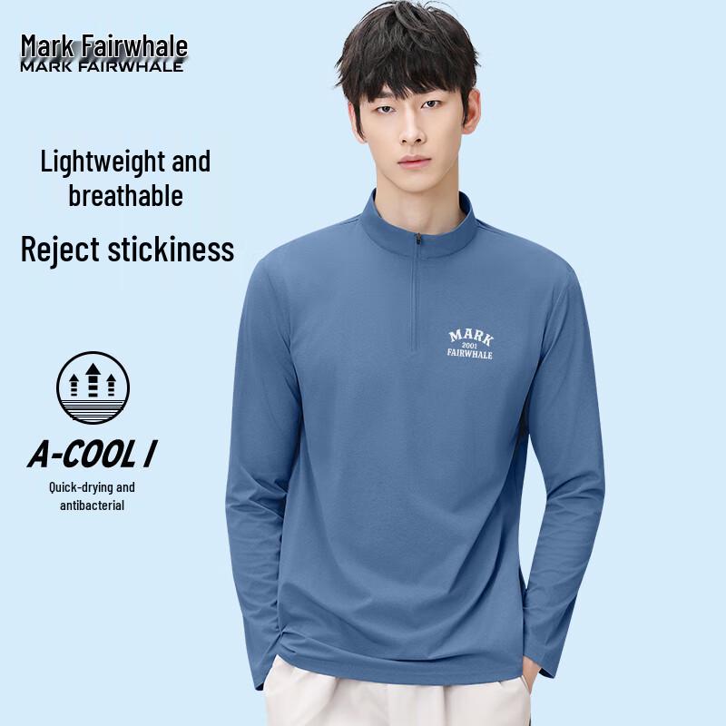 Mark Fairwhale Men s Quick-Dry Stand-Collar Long-Sleeve T-Shirt 3XL