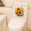 Pegatinas Florales para Inodoro Autoadhesivas para Pared de Baño DIY Extraíbles Impermeables Pegatina para Tapa de Asiento de Inodoro para Baño WC Decoración