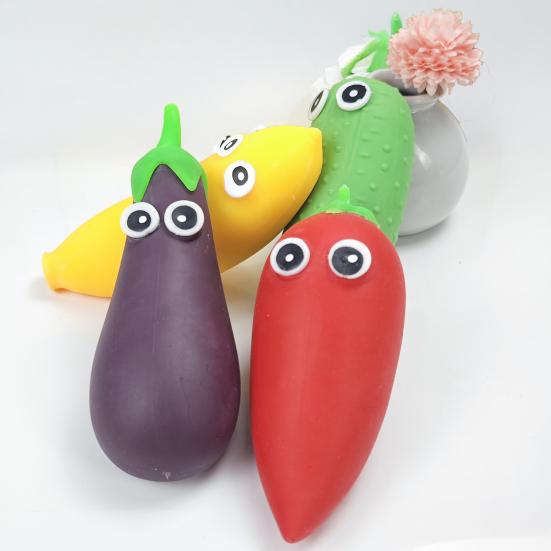 Cartoon Gemüse Quetschspielzeug Große Augen Paprika Aubergine Banane Bittermelone Quetsch Fidget Spielzeug Angstlinderung Obst Kneten Sensorisches Spielzeug