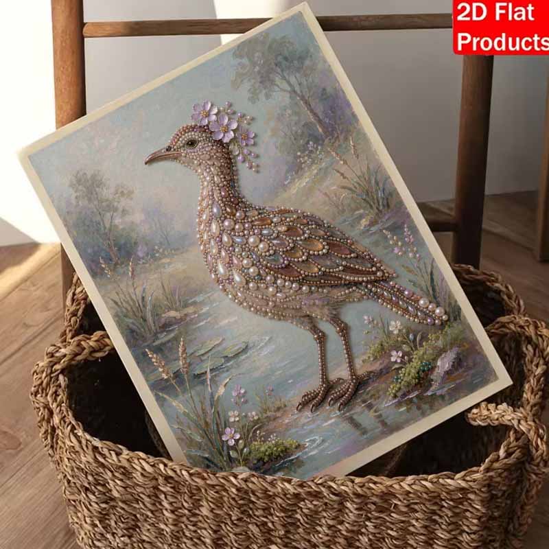 DIY 3D Pearl Diamond Painting Art Set Elegant Bird Floral Landscape Home Decor Art Set Wall Art