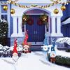 4pcs Christmas Garden Stake Set  Art Deco Style Santa Reindeer Yard Signs Durable Plastic Outdoor Holiday Decor for Lawn Display