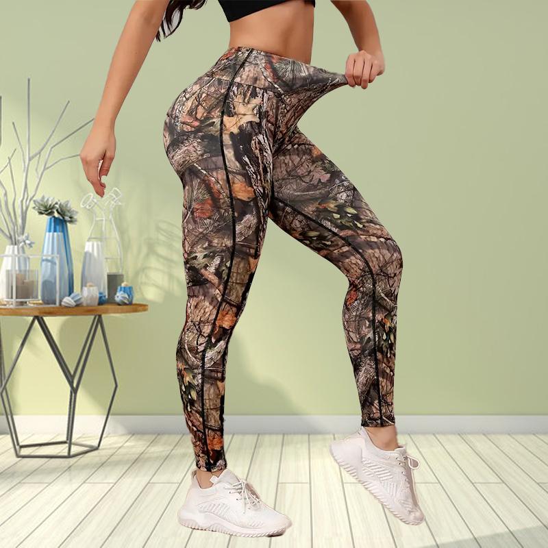 Womens Yellow Pattern Prints Stretch Yoga Leggings Fitness Running Gym Sports Active Pants