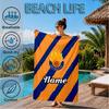 Custom Name Beach Towel Saiyans Football Crest Microfiber Beach Towel, Lightweight for Summer Travel, Swimming Pool Fan Birthday Gift