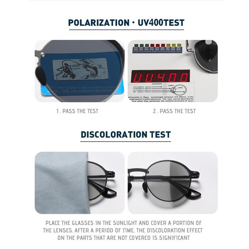 AORON Metal Frame Photochromi Polarized Sunglasses for Men Women UV400 Anti Glare Sports Driving Fishing Glasses Fashion