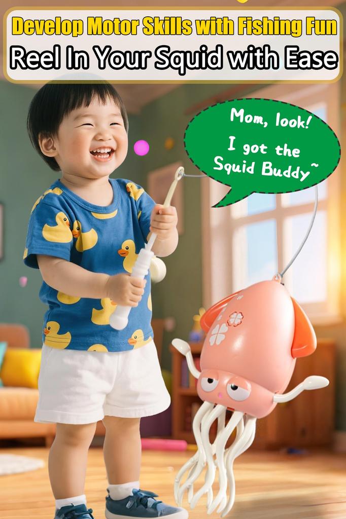 JUYEE Baby Educational Toy for Year Boys and Ages and Birthday Christmas Moving Squid Toy with LED Obstacle USB Rechargeable Toy, 0-1 Olds, Kids,