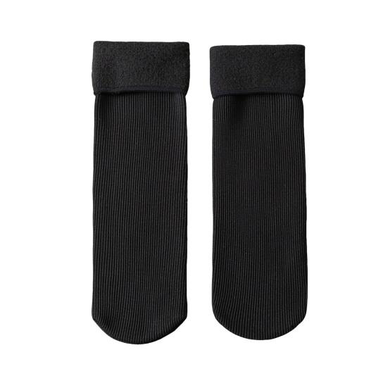 

Носки Janemore Зимние флисовые теплые уютные носки Мягкие бархатные облегающие термоноски чёрный