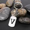 Stainless Steel Alphabet Charm Keychain - Smooth Surface, Retro Style Gift Pendant