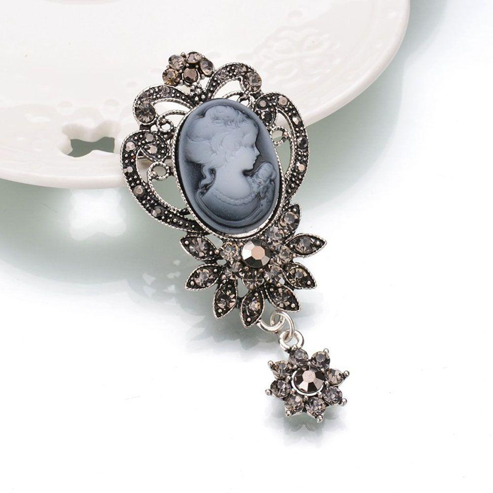 1PC Queen Rhinestone Boutonniere Vintage Fashion Accessories Brooch Pin Christmas Gift Jewelry