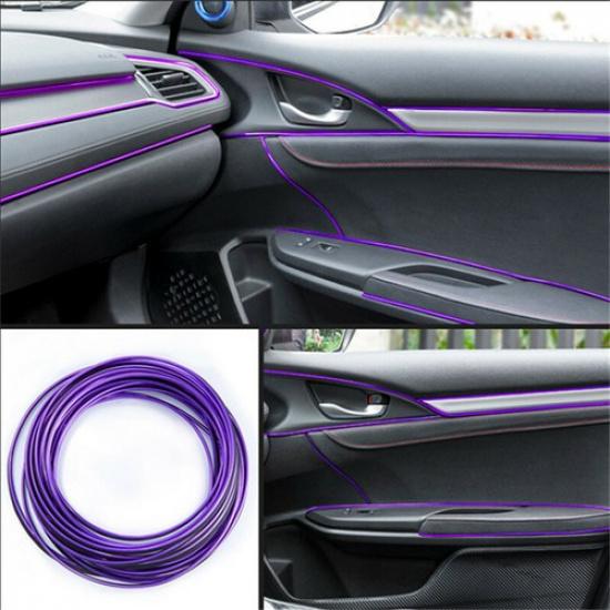 16ft Purple Auto Car Interior Panel Door Edge Gap Line Trim Moulding Strip Decor