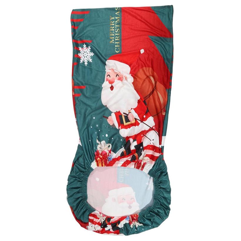 Non Slip Christmas Dining Room Chair Covers Stretchy Washable Xmas Printed Chair Slipcover Protector for Holiday Party Decor