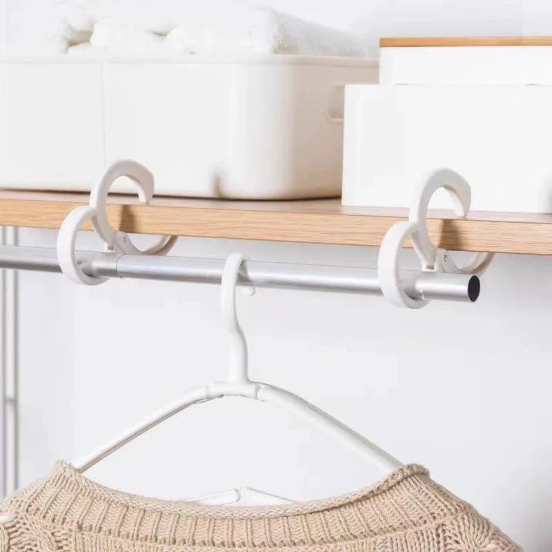 10pcs Windproof S Shaped Hooks Multi-purpose Wardrobe Closet Hook Household Card Position S-hook Ring Buckle With Safety Buckle