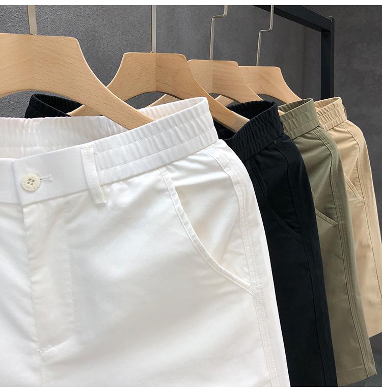 Versatile Men's White Casual Straight Shorts - Summer Trendy Thin Design