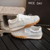 Leather new mesh little white shoes women's summer versatile woven casual shoes niche design board shoes tide