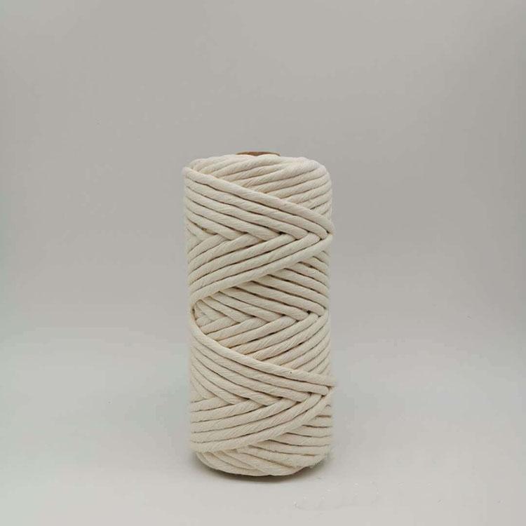 TOP Quality 21s Cotton Yarn 5mm 1 Single Strand Macrame Cord Natural Color Cotton String 5mm
