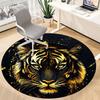 1pc Tiger Face Chair Carpet for Office, Round Non Slip Durable Large Size Office Carpet, Suitable for Office