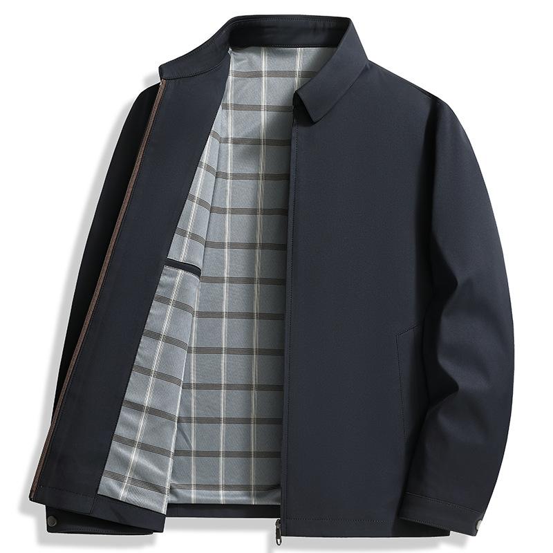 Jacket Men's Spring and Autumn New Thin Jacket Classic Middle-aged and Elderly Jacket Dad Men's Jacket