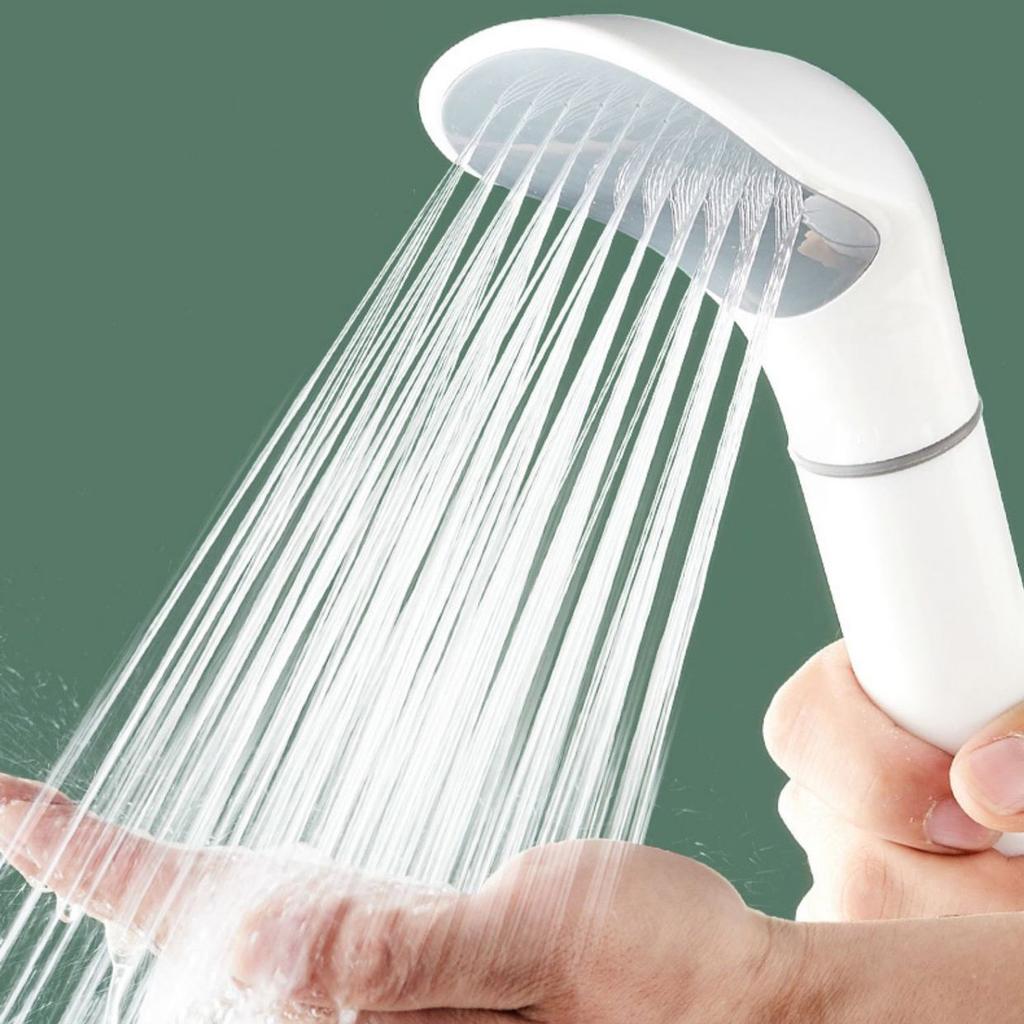 Pressurized Shower Head With Detachable Filter Handheld Spray Head White Japanese Curved Shower Head