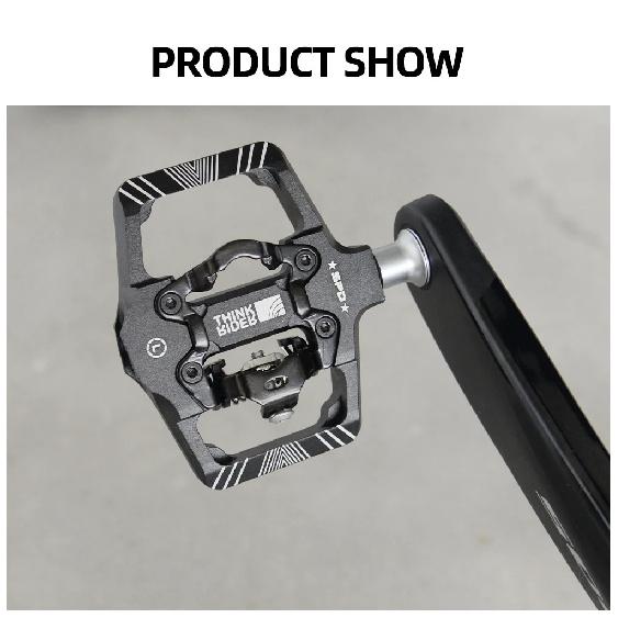 ThinkRider Bicycle Lock Pedal 2 In 1 With Free Cleat For SPD System MTB Road Aluminum Anti-slip Sealed Bearing Lock Accessories