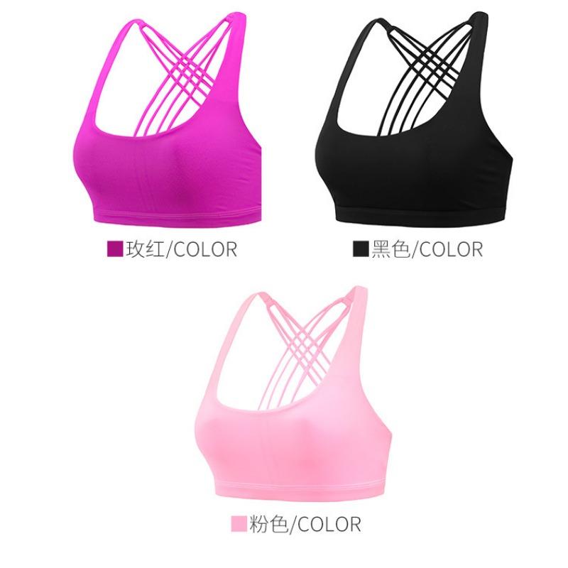 Womens Beauty Back Wireless Padded Gathering Sports Bra For Yoga Gym