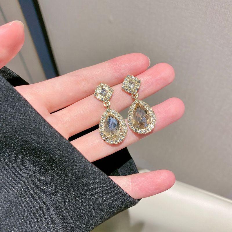 

Diamond-Encrusted Drop-Shaped Earrings for Women South Korea Personality Wild Earrings Fashion High-Profile Earrings Earrings Ear Clips Accessories Padded Ear Clip