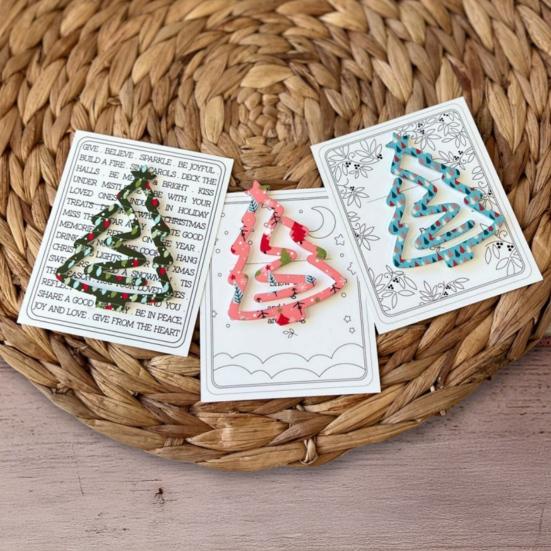 1/3Pcs Christmas Tree Bookmark with Card Tree Shape Acrylic Book Page Marker Clip Decoration Book Lovers Birthday Holiday Gift
