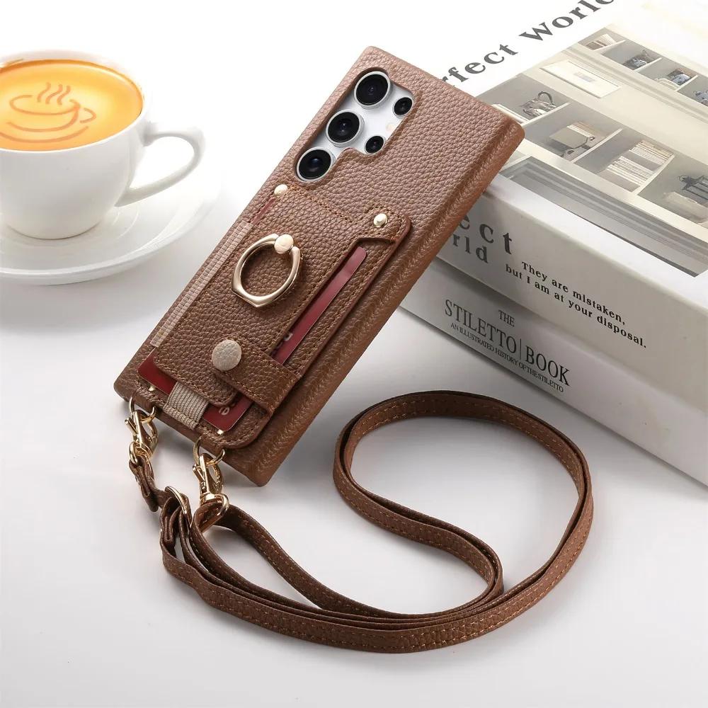 

Crossbody Wallet with Card Holder Case for Samsung S21 FE S25 S24 Plus S23 S22 S26 Ultra A56 A36 A26 A16 A06 A55 A35 Ring Cover Galaxy S26 Plus