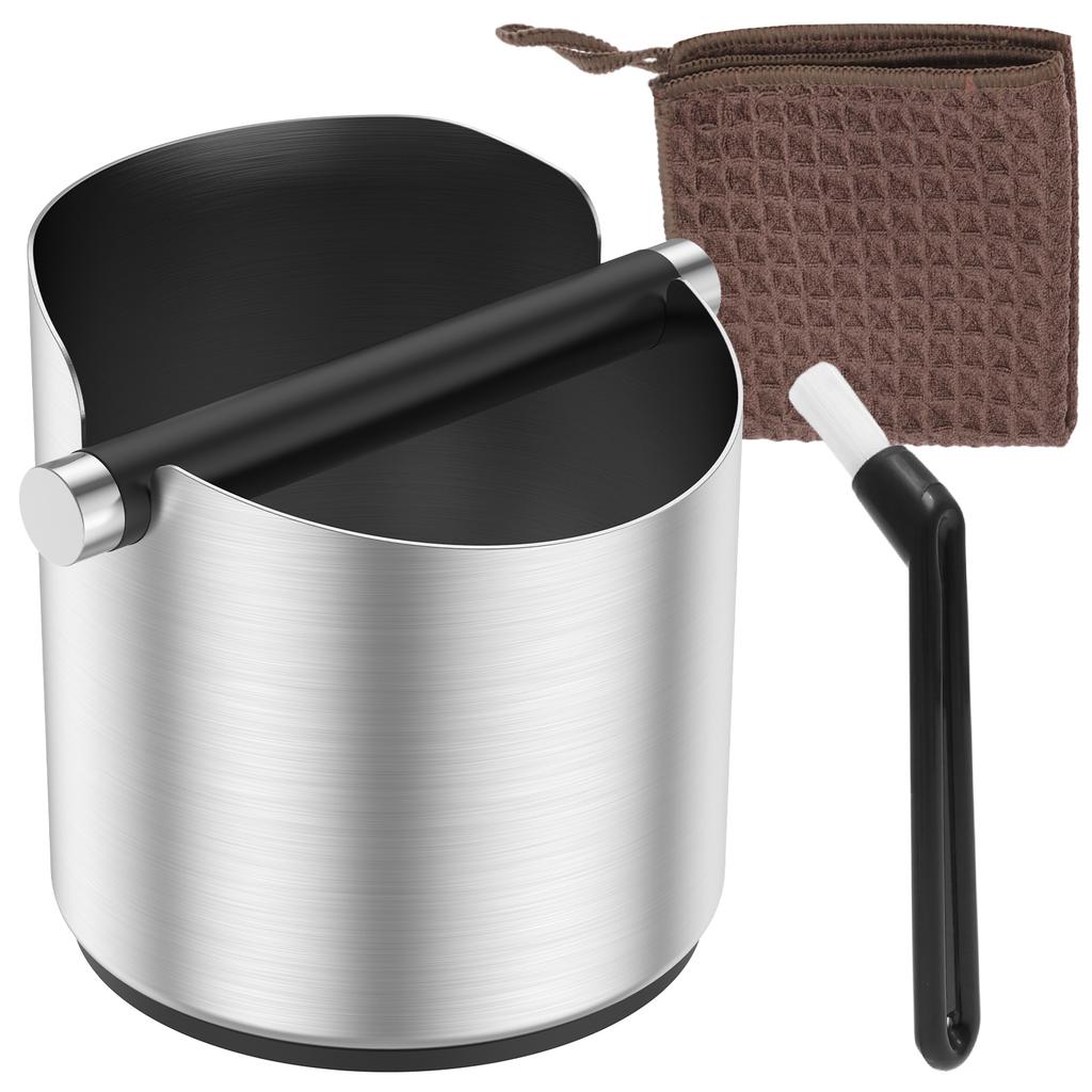 Coffee Knock Box Stainless Steel Espresso Knock Boxes with Non Slip Base Large or Small Coffee Ground Knock Box for Home Office