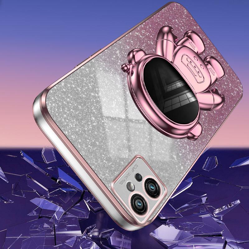 For Motorola Moto G32 4G Case Astronaut Kickstand Glitter Phone Cover