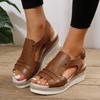 Large Size Wedge Heel Sandals Women's Fish Mouth Fashion Casual Sandals