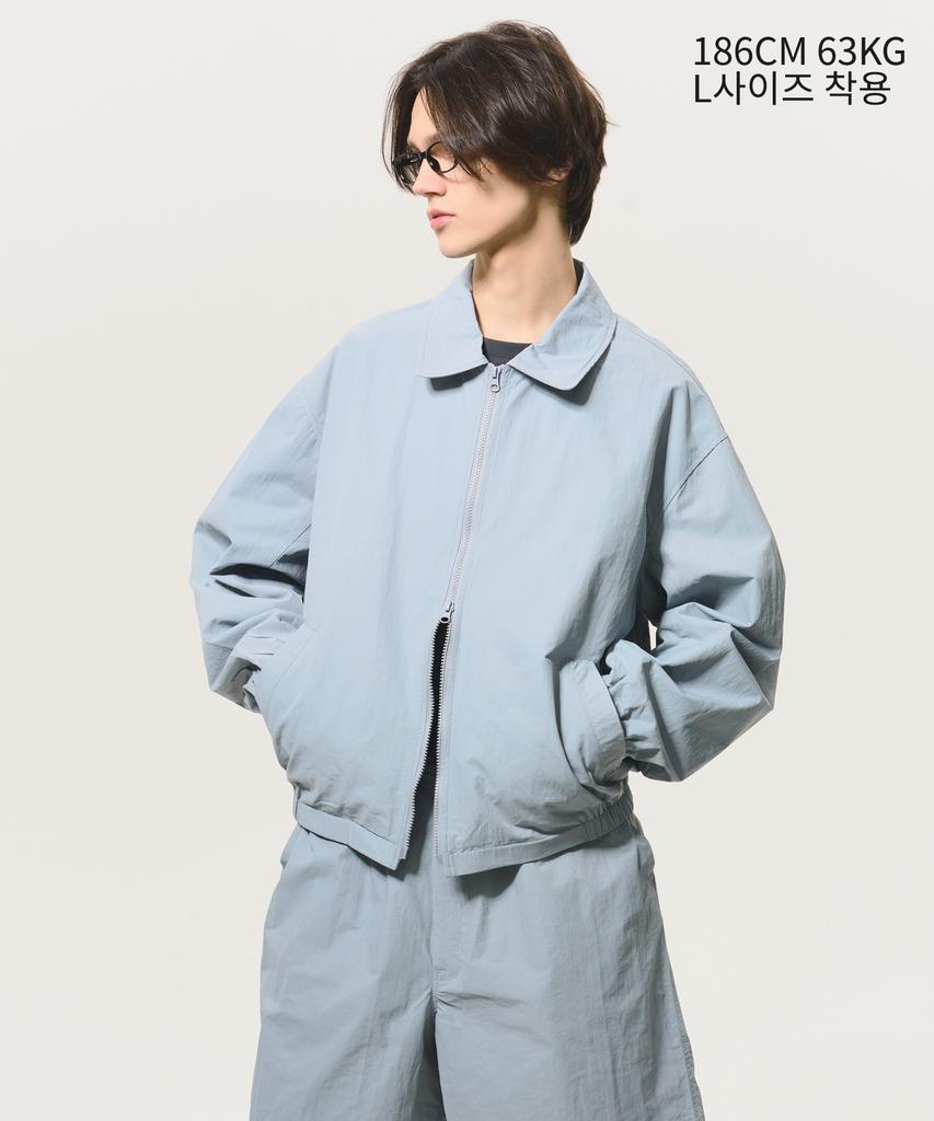 Black Moment Signature Nylon Oversized Blouson 2Way [[Light Blue]
