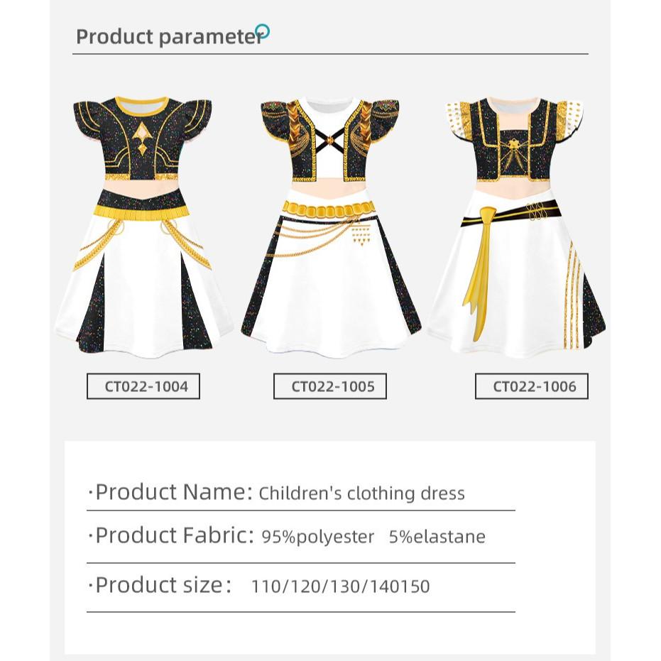 Dětské Dívčí Anime Kreslené 3D Digitálně Tištěné Šaty Halloweenské Cosplay Kostýmy