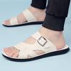 Mode Bequem Outdoor Halbschlepp Freizeitspaziergang Strand Flats Waten Aquaschuhe Neuankömmling Herren Leder Pantoletten Weiche Slipper