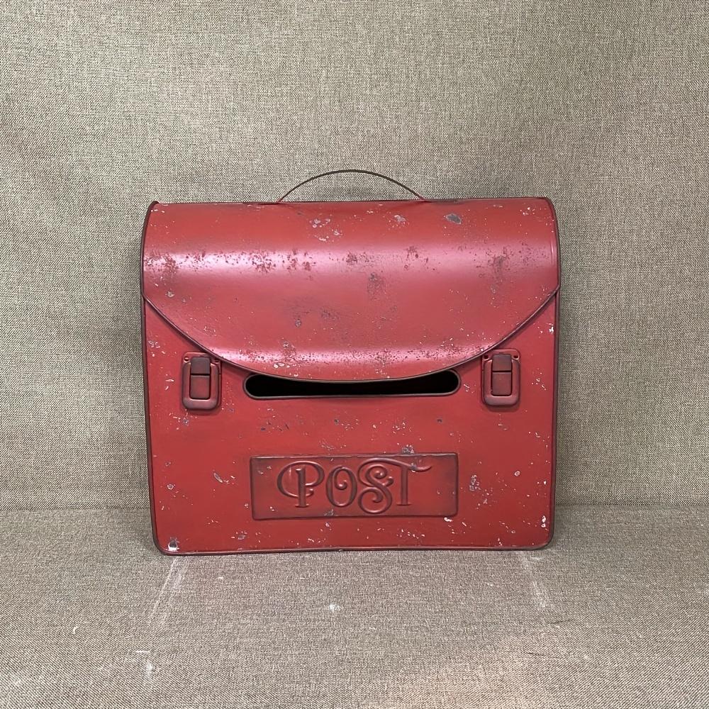 Briefcase Wall Mount Mailbox for House Outside Vintage Metal Door Mailbox Antique Charm Home Decor Garden Vintage Cottage Decor