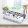 5-Compartment Cutlery Box Flatware Drainage Kitchen Organizer Cutlery Holder Utensil Drawer Holder with for Spoons Knives