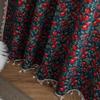 Red Cherry Jacquard Tassels Curtain Thick Blackout Curtains Semi-shading Decor Drapes Bedroom Living Room Kitchen Valance