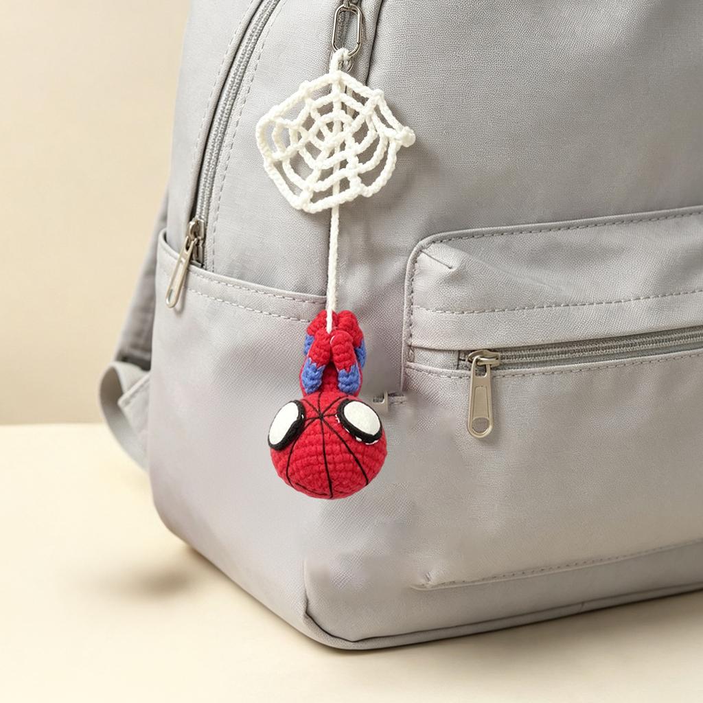 Crochet Toy with Retractable Web Line for Interactive Play
