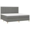 3142362 vidaXL Lit à sommier tapissier avec matelas Gris foncé 200x200cm Tissu