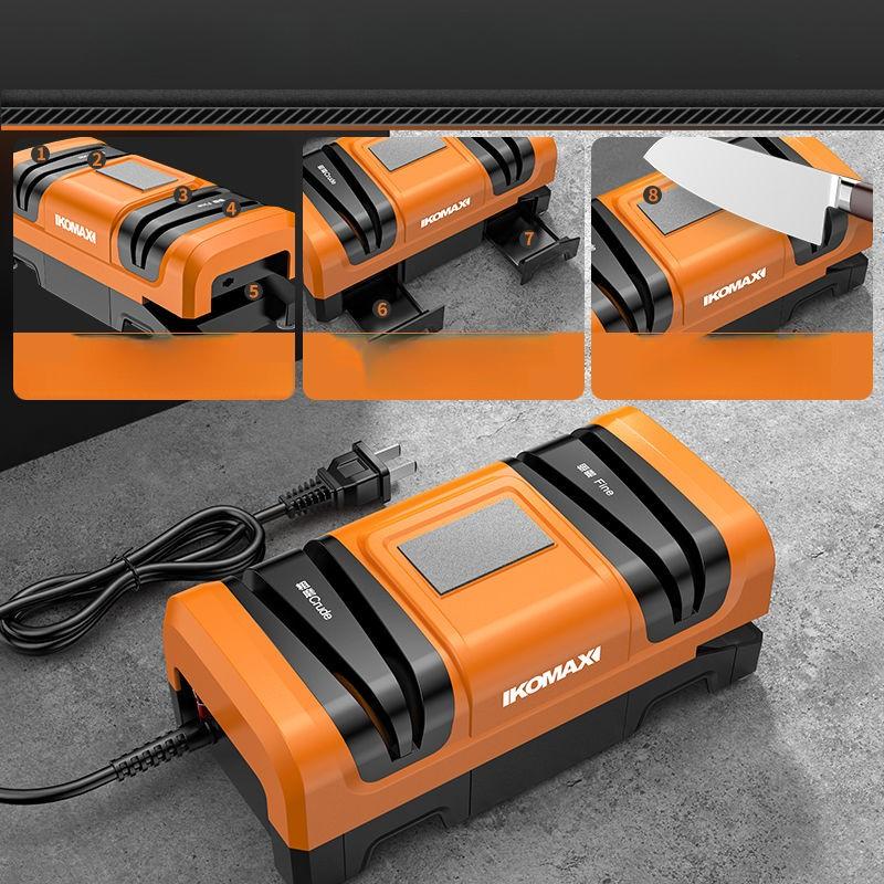 

Electric Knife Sharpener Automatic Knives Sharpeners Machine Diamond Sharpening Machines Multiuse Grinder Kitchen Accessories 22X10.5X8.5CM оранжевый