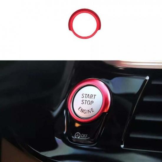 2018- For BMW 5 Series G30 One-Click Startup Button Red Aluminum Cover Trim