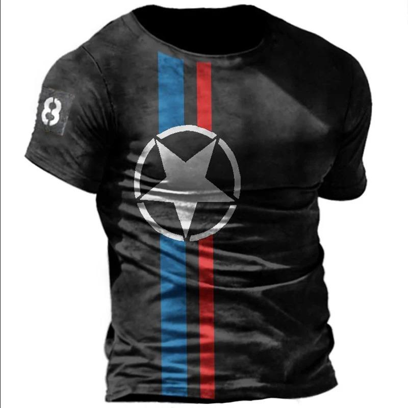 Men Vintage Motorcycle 3d Print Casual Short Sleeve Loose Oversized T-shirts for Men Sweatshirt Men's Top Clothing