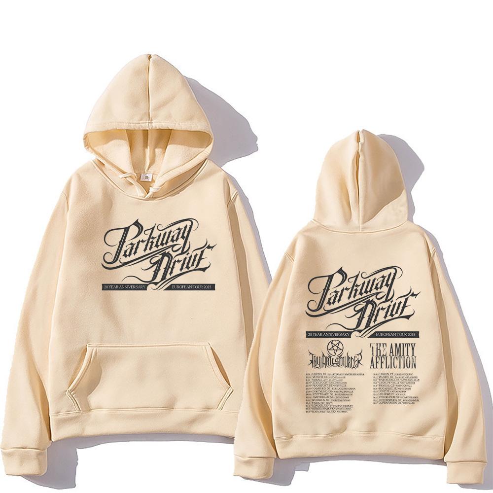 

Parkway Drive 20-летний юбилей европейского тура с капюшоном, модная мужская толстовка, унисекс, свободная одежда, уличные ретро-пуловеры S хаки