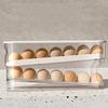 Chladnička přihrádka na vejce Velkokapacitní dvouvrstvá průhledná konstrukce Automatický posuvný držák na vejce