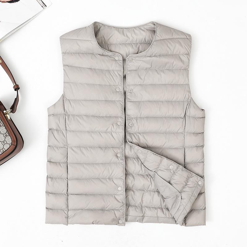 Dámská lehká péřová bunda 2025 slim fit s krátkým kulatým výstřihem - Hřejivá 90% kachní peří