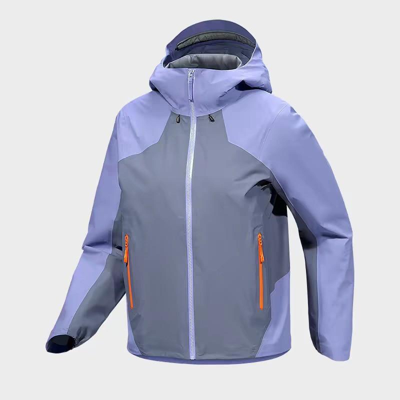 Womens Lightweight Hooded Waterproof Windproof Shell Jacket With Fully Taped Seams Fishscale Texture