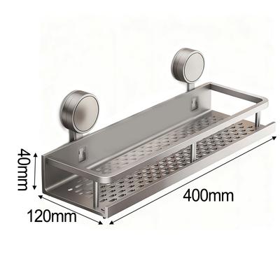 Półka prysznicowa z aluminiowymi przyssawkami Zwiększona przyczepność do 13,6 kg Organizer łazienkowy z drążkiem na ręczniki i haczykami