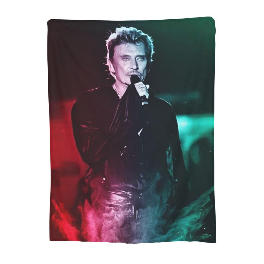 Rockstar Johnny Hallyday Rock'n Roll Decken Flanell Sofa Überwurfdecke Wurfdecken für Zuhause Schlafzimmer Überwürfe Bettdecke Steppdecke