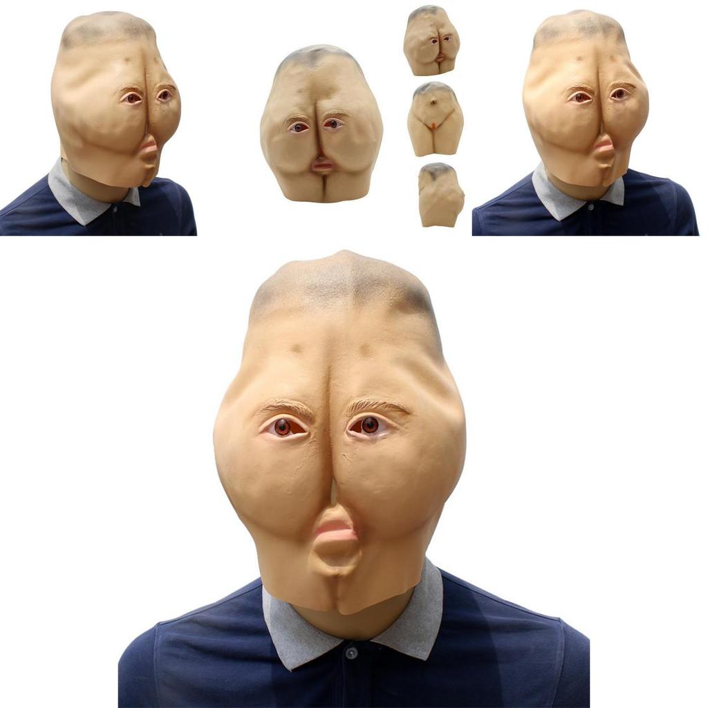 Lifelike Halloween Party Mask Featuring Eco-friendly Latex Butt Head Design