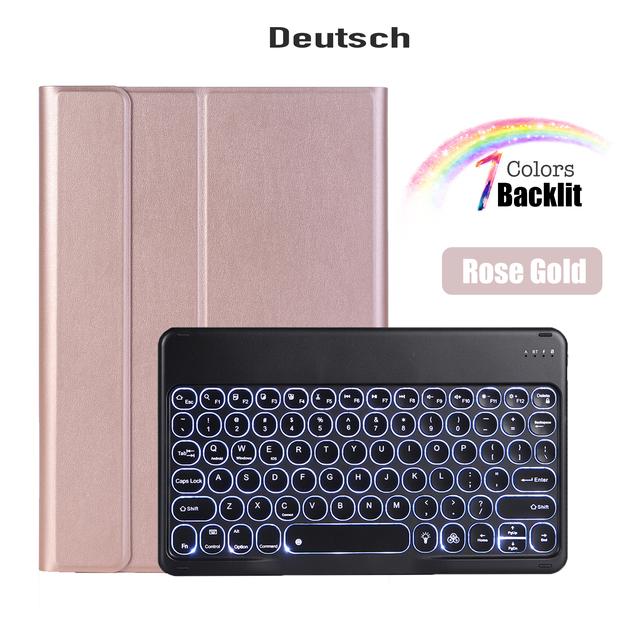 

Для Huawei MediaPad M5 Lite T5 C5 10,1 с подсветкой, беспроводной Bluetooth, круглый чехол-клавиатура для Honor Pad 5, кожаный чехол для планшета MediaPad T5 10.1