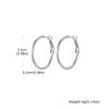 Wind stainless steel geometric large plain ring earrings plated with 18k gold simple earrings women's multi-specification 2mm, 4mm